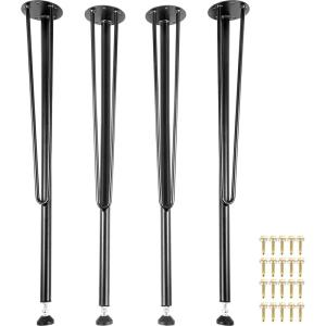 imageVEVOR 28 Inch Adjustable Furniture Legs Square Reinforced Steel Office Table Legs Set of 2 for DIY Max Load 1000 lbs Heavy Duty Desk Legs Quick Instalation ampamp Rich Accessories Legs Black28H