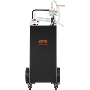 imageVEVOR 30 Gallon Fuel Caddy Fuel Storage Tank on 2 Wheels Portable Gas Caddy with Manual Transfer Pump Gasoline Diesel Fuel Container for Cars Lawn Mowers ATVs Boats More RedBlack