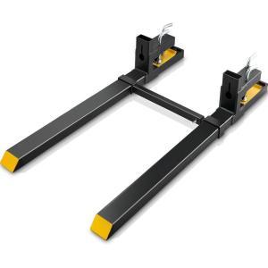 imageVEVOR 43quot Clamp on Pallet Forks 2000lbs Capacity Tractor Bucket Forks Heavy Duty Quick Attach Pallet Fork for Bucket Tractor Loader Skid Steerwith Stabilizer Bar