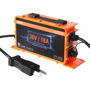 imageVEVOR 48 Volt Golf Cart Battery Charger 15 AMP Smart Battery Charger with G29 Plug Compatible with LeadAcid AGMGelEFB MF Flooded NMC LiFePO4 Batteries for Yamaha IP67 Waterproof ETL Certified36V 18A For Crowfoot Plug