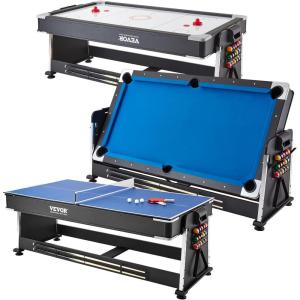 imageVEVOR 72quot ampamp 89quot Air Hockey Tables wLED Scoreboard 88quot 3in1 MultiGame Table HockeyBilliardsPing Pong  Includes Pucks Pushers ampamp All Accessories for Game Room ampamp Family87x44 inch
