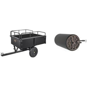 imageVEVOR 750 lb 15 cu ft Dump Cart Tow Behind Trailer Bundle with AgriFab 18quot x 36quot Poly Lawn RollerUTILITYCARTWAGON  SOILCULTIVATOR 450606