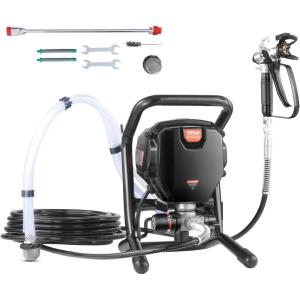 imageVEVOR 750W Stand Airless Paint Sprayer 3000PSI High Efficiency Electric Airless Sprayer with Cart Paint Sprayers for Home Interior and Exterior Furniture and Fences Fine and Even Painting Effect750W Stand Airless Paint Sprayer