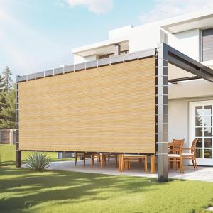 imageVEVOR 90 Sun Shade Cloth 8 x 12 ft Pergola Shade Cover with Stainless Steel Grommets Sun Shades Canopy Privacy Screen with 140 GSM HDPE Material for Outdoor Patio Garden and Backyard Brown12 x 20 ft Beige