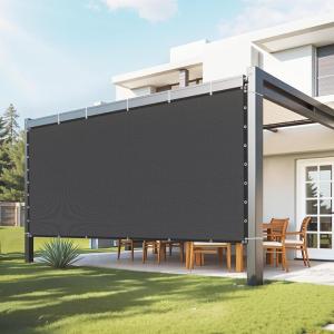 imageVEVOR 90 Sun Shade Cloth 8 x 12 ft Pergola Shade Cover with Stainless Steel Grommets Sun Shades Canopy Privacy Screen with 140 GSM HDPE Material for Outdoor Patio Garden and Backyard Brown8 x 12 ft Black