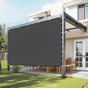 imageVEVOR 90 Sun Shade Cloth 8 x 12 ft Pergola Shade Cover with Stainless Steel Grommets Sun Shades Canopy Privacy Screen with 140 GSM HDPE Material for Outdoor Patio Garden and Backyard Brown10 x 10 ft Black