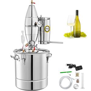 imageVEVOR Alcohol Still 8Gal30L Alcohol Distiller with Ceramic Balls for Purer Wine Distillery Kit for Alcohol with Brewing Kit for DIY Whisky Wine Brandy70L