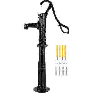 imageVEVOR Antique Hand Water Pump 146 x 59 x 256 inch Pitcher Pump wHandle Cast Iron Well Pump wPreset 05quot Holes for Easy Installation Old Fashion Pitcher Hand for Yard Ponds Garden BlackBlack