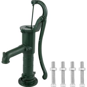imageVEVOR Antique Hand Water Pump 146 x 59 x 256 inch Pitcher Pump wHandle Cast Iron Well Pump wPreset 05quot Holes for Easy Installation Old Fashion Pitcher Hand for Yard Ponds Garden BlackGreen