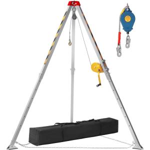 imageVEVOR Confined Space Tripod Kit 1800 lbs Winch Confined Space Tripod 7 Legs and 98 Cable Confined Space Rescue Tripod 328 Fall Protection Harness Storage Bag for Traditional Confined Spaces1200lbs