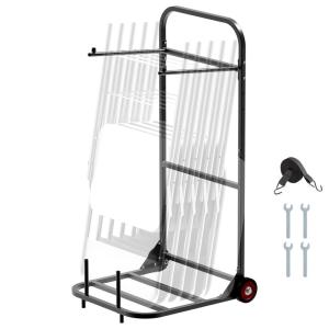 imageVEVOR Folding Chair Rack 300 LBS Capacity LShape Vertical Placement Chair Cart for 25 Chairs HeavyDuty Metal Chair Storage Dolly with Rubber Wheels MultiFunction Chair Holder Matte BlackHanging type