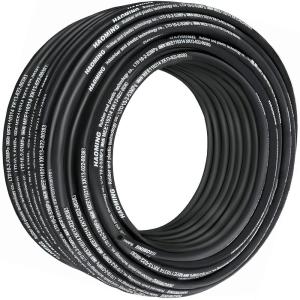 imageVEVOR Hydraulic Hose 50 Feet Rubber Hydraulic Hoses with 2 HighTensile Steel Wire Braid Inner Diameter 12 Inch 5000 PSI Max Bulk Hydraulic Hose 40 F to 250 F Hydraulic Oil Flexible Hose328 FT