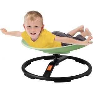 imageVEVOR Kids Swivel Chair 220 LBS Capacity Sensory Spinning Chair Autistic Kids Sensory Toy with NonSlip Metal Base Toddler Sit and Spin for Coordination Balance Focus Training BlueGreen