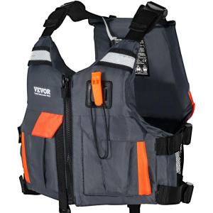 imageVEVOR Life Vest for Watersports PFD Life Jacket with Waterproof Nylon ampamp 80N Buoyancy Life VestJacket for Any Water ActivityFishing Kayaking Surfing and More Men and WomenSmall