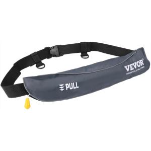 imageVEVOR Manual Inflatable Belt Pack for Adults 105N Buoyancy Over 80 Pounds and Up to 59 in Waist Adjustable Inflatable PFD Waist for SUP Paddelboarding Kayaking CO2 Cylinder Not IncludedGray