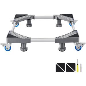 imageVEVOR Mini Fridge Stand 1625 Adjustable Dolly Washing Machine Stand Base with 4 Strong Feet 4 Locking Swivel Wheels Furniture Mover Mobile Base for Washing Machine Washer and Dryer1625inch