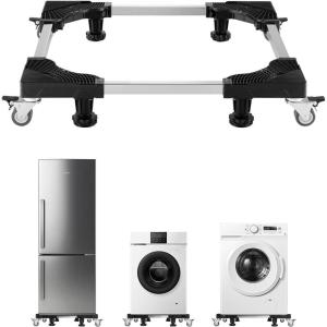 imageVEVOR Mini Fridge Stand 1625 Adjustable Dolly Washing Machine Stand Base with 4 Strong Feet 4 Locking Swivel Wheels Furniture Mover Mobile Base for Washing Machine Washer and Dryer2735inch