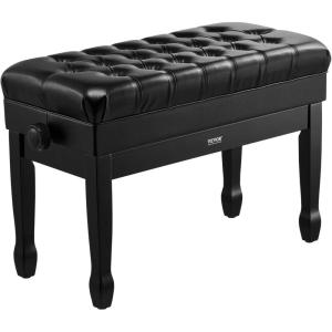 imageVEVOR Piano Bench 295quot x 14quot x 203quot Duet Keyboard Piano Chair with 203quot234 Adjustable Height Padded Cushion Storage Compartment for Music Books Wooden Piano Stool Seat for Vanity Bedroom295 x 14 x 203