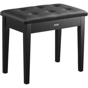 imageVEVOR Piano Bench 295quot x 14quot x 203quot Duet Keyboard Piano Chair with 203quot234 Adjustable Height Padded Cushion Storage Compartment for Music Books Wooden Piano Stool Seat for Vanity Bedroom22 x 1378 x 19