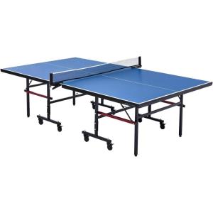 imageVEVOR Ping Pong Table Professional Table Tennis Game Indoor MDF Portable Table Tennis Table Foldable Ping Pong Table with Quick Clamp Net and Lockable Wheel 10 Minute Easy Assembly 18mm Tabletops