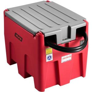 imageVEVOR Portable Diesel Tank 116 Gallon Capacity ampamp 10 GPM Flow Rate Fuel Tank with 12V Electric Transfer Pump and 131ft Rubber Hose PE Diesel Transfer for Easy Fuel Transportation GrayRed