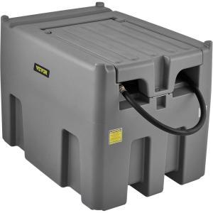 imageVEVOR Portable Diesel Tank 116 Gallon Capacity ampamp 10 GPM Flow Rate Fuel Tank with 12V Electric Transfer Pump and 131ft Rubber Hose PE Diesel Transfer for Easy Fuel Transportation GrayRed1