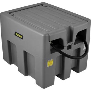 imageVEVOR Portable Diesel Tank 58 Gallon Capacity ampamp 10 GPM Flow Rate Fuel Tank with 12V Electric Transfer Pump and 131ft Rubber Hose PE Diesel Transfer Tank for Easy Fuel Transportation RedGray