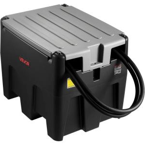 imageVEVOR Portable Diesel Tank 58 Gallon Capacity ampamp 10 GPM Flow Rate Fuel Tank with 12V Electric Transfer Pump and 131ft Rubber Hose PE Diesel Transfer Tank for Easy Fuel Transportation RedBlack
