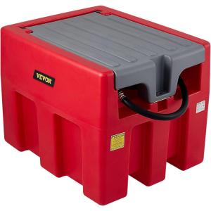 imageVEVOR Portable Diesel Tank 58 Gallon Capacity ampamp 10 GPM Flow Rate Fuel Tank with 12V Electric Transfer Pump and 131ft Rubber Hose PE Diesel Transfer Tank for Easy Fuel Transportation RedRed