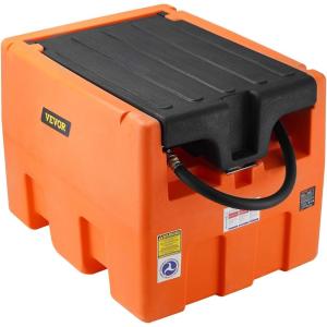 imageVEVOR Portable Diesel Tank 58 Gallon Capacity ampamp 10 GPM Flow Rate Fuel Tank with 12V Electric Transfer Pump and 131ft Rubber Hose PE Diesel Transfer Tank for Easy Fuel Transportation RedOrange
