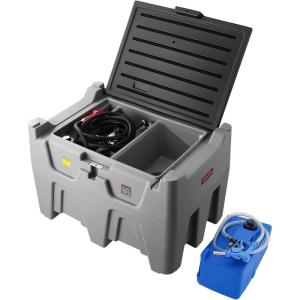 imageVEVOR Portable Diesel Tank 58 Gallon Capacity ampamp 10 GPM Flow Rate Fuel Tank with 12V Electric Transfer Pump and 131ft Rubber Hose PE Diesel Transfer Tank for Easy Fuel Transportation RedGrey