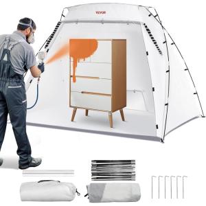 imageVEVOR Portable Paint Booth10x7x6ft Larger Spray Paint Tent with Builtin Floor ampamp Mesh Screen ampamp Windproof Hooks Painting Tent Station for Furniture DIY Hobby Tool Spray Paint ShelterExtra Large75x52x52ft