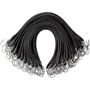 imageVEVOR Rubber Bungee Cords 50 Pack 21quot Long Weatherproof Natural Rubber Tie Down Straps with Crimped S Hooks Heavy Duty Outdoor Tarp Straps for Securing Flatbed Trailers Canvases Cargo and More31inch 50pcs