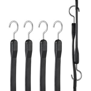 imageVEVOR Rubber Bungee Cords 50 Pack 21quot Long Weatherproof Natural Rubber Tie Down Straps with Crimped S Hooks Heavy Duty Outdoor Tarp Straps for Securing Flatbed Trailers Canvases Cargo and More40inch 4pcs Adjustable