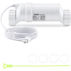 imageVEVOR Salt Cell Chlorinator Fits for Hayward W3TCell3 T3 Pool Cell Salt Water System for InGround Swimming Pools up to 15000 Gallons 15 ft Power Line White15000GalT3