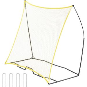 imageVEVOR Soccer TrainerPortable Soccer Rebounder Net Iron Soccer Practice Equipment Sports Football Rebounder Wall with Portable Bag Perfect for Team Solo Training Passing Volley7x7ft