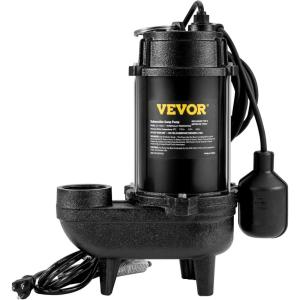 imageVEVOR Submersible Sump Pump 05HP 4188GPH 24 ft Lift Cast Iron Sewage Water Pump with 10 ft Power Cord and Automatic Float Switch Stainless Steel for Clean Flooded Basement Yard Farm Sewer34 HP