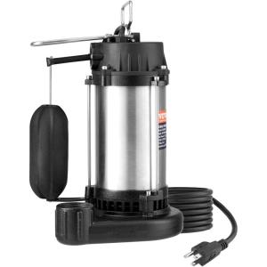 imageVEVOR Submersible Sump Pump 05HP 4188GPH 24 ft Lift Cast Iron Sewage Water Pump with 10 ft Power Cord and Automatic Float Switch Stainless Steel for Clean Flooded Basement Yard Farm Sewer10 HP