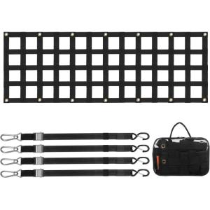 imageVEVOR Tailgate Net for Truck Bed 54 in x 18 in Cargo Net Durable with 4 Adjustable Buckle Straps CrossReinforced Design Extendable ampamp Durable Suitable for Truck Trailer Pickup Boat Jeep SUV60 in x 18 in
