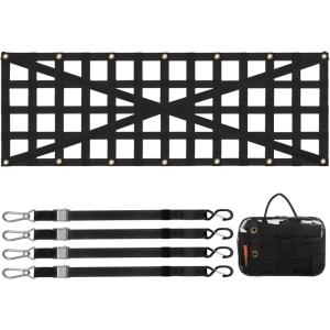imageVEVOR Tailgate Net for Truck Bed 54 in x 18 in Cargo Net Durable with 4 Adjustable Buckle Straps CrossReinforced Design Extendable ampamp Durable Suitable for Truck Trailer Pickup Boat Jeep SUV54 in x 18 in
