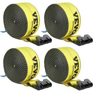 imageVEVOR Truck Straps 4quot x30 Heavy Duty Tie Down wFlat Hooks 18000lbs Break Strength WLL 6000lbs Cargo Straps tie Down for Flatbeds Trucks Trailers Farms Rescues Tree Saver Yellow10 PackYellow
