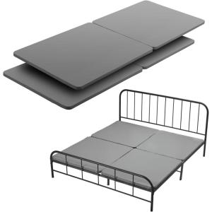 imageVEVOR Twin Size Bunkie Board 15 in Bed Board Slats with 200D Oxford Cloth Wooden Mattress Support for Twin Size Bed Easy Assembly Support Under Mattress 2 Piece GrayKing  74 x 79 in