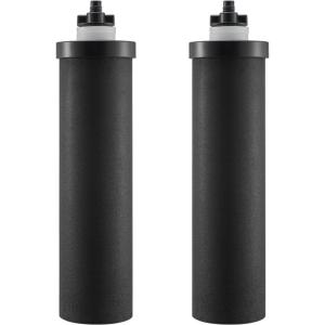 imageVEVOR Water Filters Replacement Purification Elements Activated Carbon Replacement Filters Easy to Replace Water Filter Gravity Water Filter System Compatible with Most Brands Pack of 2 BlackActivated Carbon Filter