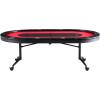 imageVEVOR 10 Player Poker Table Foldable Portable Folding Card Board Game Table Blackjack Texas Holdem Table with Padded Rails and Stainless Steel Cup HoldersBlue 84 in Casino Leisure TableRed