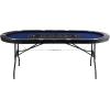 imageVEVOR 10 Player Poker Table Foldable Portable Folding Card Board Game Table Blackjack Texas Holdem Table with Padded Rails and Stainless Steel Cup HoldersBlue 84 in Casino Leisure TableBlue