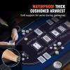imageVEVOR 10 Player Poker Table Foldable Portable Folding Card Board Game Table Blackjack Texas Holdem Table with Padded Rails and Stainless Steel Cup HoldersBlue 84 in Casino Leisure TableBlue
