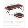 imageVEVOR 10 Player Poker Table Foldable Portable Folding Card Board Game Table Blackjack Texas Holdem Table with Padded Rails and Stainless Steel Cup HoldersBlue 84 in Casino Leisure TableBlackbrown