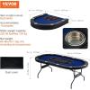 imageVEVOR 10 Player Poker Table Foldable Portable Folding Card Board Game Table Blackjack Texas Holdem Table with Padded Rails and Stainless Steel Cup HoldersBlue 84 in Casino Leisure TableBlue