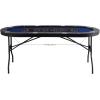 imageVEVOR 10 Player Poker Table Foldable Portable Folding Card Board Game Table Blackjack Texas Holdem Table with Padded Rails and Stainless Steel Cup HoldersBlue 84 in Casino Leisure TableBlue