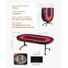 imageVEVOR 10 Player Poker Table Foldable Portable Folding Card Board Game Table Blackjack Texas Holdem Table with Padded Rails and Stainless Steel Cup HoldersBlue 84 in Casino Leisure TableRed